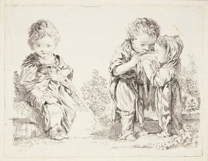 Child Sitting on a Clod of Earth and The Little Milk Drinkers