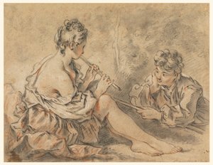 Shepherdess Piping to a Shepherd
