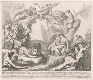 The Prima Macchina for the Chinea of 1741: Allegory of Regal Magnificence by after François Hutin Miguel de Sorellò
