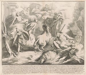 The Prima Macchina for the Chinea of 1742: The Contest of Neptune and Minerva by after François Hutin Miguel de Sorellò