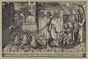 Fireworks at the Castle of the Margrave of Brandenburg at Colln on the River Spree on the Occasion of the Visit of King Christian IV of Denmark, 10 October 1595 by after German School