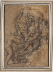 The Holy Family with the infant John the Baptist (after Giulio Romano’s Madonna della Gatta) by after Giulio Romano