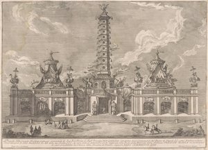 The Seconda Macchina for the Chinea of 1758: The Porcelain Tower of Nanjing by after Giuseppe Palazzi attritbuted to Giuseppe Pozzi after Paolo Posi