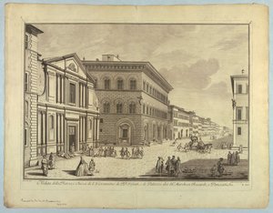 View of Florence, Plate from "Scelta di XXIV Vedute delle principali contrade, piazze, chiese, e palazzi della Città di Firenze" by after Giuseppe Zocchi