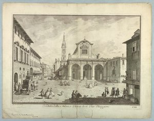 View of Florence, Plate from "Scelta di XXIV Vedute delle principali contrade, piazze, chiese, e palazzi della Città di Firenze" by after Giuseppe Zocchi