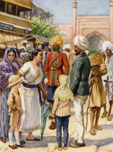 In an Indian Bazaar by after Gordon Frederick Browne
