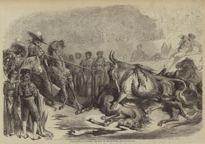 Bull-Fighting at Bayonne, the Blow of the Picadore