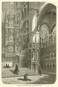 Interior of the Cathedral of Toledo by Gustave after Dore
