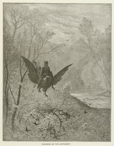 Ruggiero on the Hippogriff by Gustave after Dore