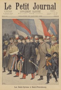French Army officer cadets from the Saint-Cyr military academy visiting St Petersburg by after Henri Meyer