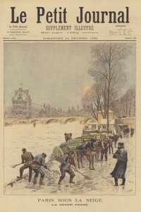 Paris Beneath the Snow. The Frozen River Seine