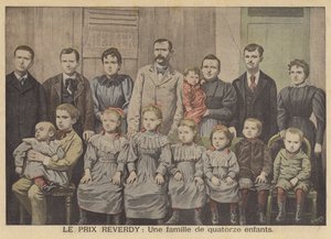 Recipients of the Reverdy Prize. The Vandenbrouch family and their fourteen children by after Henri Meyer