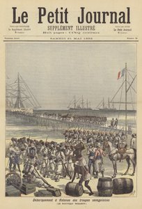 Senegalese Troops Disembarking at the New Wharf of Cotonou, Dahomey