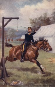 Soldier of the 10th Hussars performing lemon cutting drill by after Henry A. Payne
