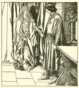 Queen Morgana appears unto Sir Launcelot by after Howard Pyle