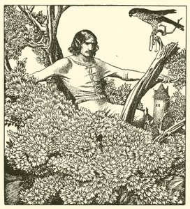 Sir Launcelot climbs to catch the lady