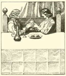 Sir Tristram sits with Sir Launcelot by after Howard Pyle