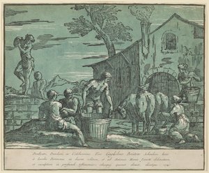 Pastoral Scene by after Jacopo Zanguidi Anton Maria Zanetti I called Bertoia