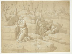 Jesus in the Garden of Gethsemane by after Jacopo da Empoli