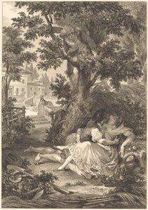 The Bet of the Three Gossips: The Pear Tree by after Jean Baptiste Mallet