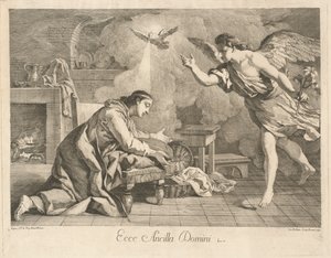 The Annunciation by after Jean François de Troy Jean Baptiste Hutin