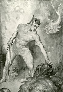 Beowulf Shears Off the Head of Grendel