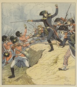 Bonaparte wounded at Toulon by after Louis Charles Bombled