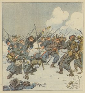 Bayonet Charge of the 22nd Mobiles (Dordogne) at the Battle of Saint-Jean-sur-Erve by after Louis Charles Bombled