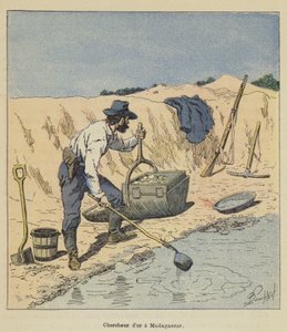 Gold Prospector in Madagascar by after Louis Charles Bombled