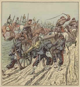 Battle of Artenay, Retreat of the Artillery under the Protection of the 6th Dragoons by after Louis Charles Bombled