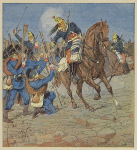 Battle of Vallieres, Our Dragoons Capture a Bavarian Company and Make Them Prisoners by after Louis Charles Bombled