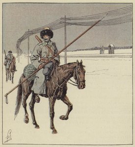 Amur Cossacks Guarding the Trans-Siberian Railway by after Louis Charles Bombled
