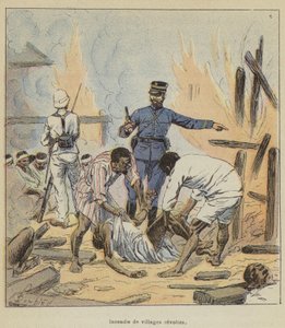 Burning of Rebel Villages by after Louis Charles Bombled