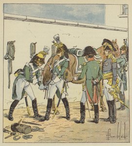 The Emperor inspects the school of Saint-Germain by after Louis Charles Bombled