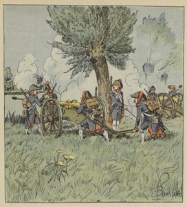 The cannonade engaged from one bank to the other by after Louis Charles Bombled