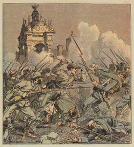 The Night Battle on the Square by after Louis Charles Bombled