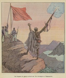 The War Flag Raised on the Mountains in Tananarive by after Louis Charles Bombled