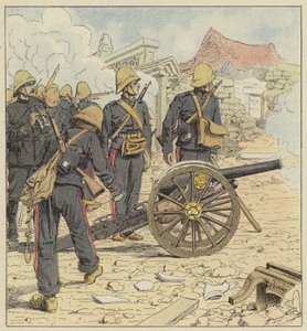 The French Firing on the Gate of Choum-Tsche-Men by after Louis Charles Bombled