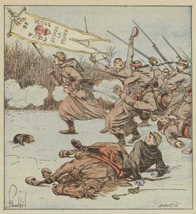 The Pontifical Zouaves Attack Loigny by after Louis Charles Bombled