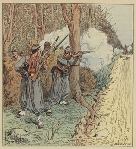 The Pontifical Zouaves Retreat through the Forest of Orleans, Holding Back the Bavarians