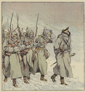 Forced March of Russian Infantry in Manchuria by after Louis Charles Bombled
