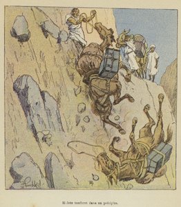 Mules Falling into a Precipice by after Louis Charles Bombled