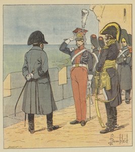 Napoleon receives Pioutowski on the island of Elba by after Louis Charles Bombled