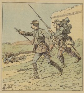 Officer and Soldier of Mobiles at the Battle of Toury by after Louis Charles Bombled