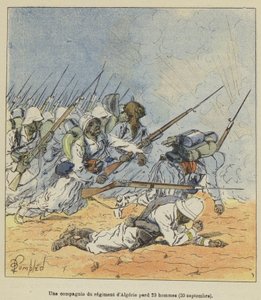 A Company of the Algerian Regiment Loses 23 Men, September 30 by after Louis Charles Bombled
