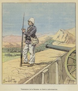 Reunion Volunteers at the Fort of Ambohimarina by after Louis Charles Bombled