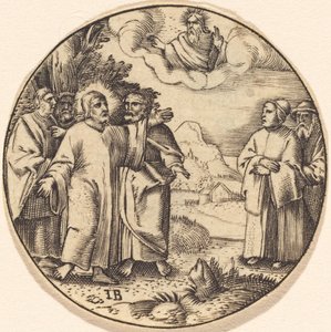 Christ with Three of His Apostles by after Master IB