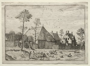 View of Villages in Brabant and Campine: Shepherds with Flock by after Master of the Small Landscapes