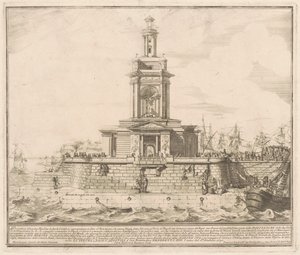 The Prima Macchina for the Chinea of 1750: The New Pier of Naples by after Michelangelo Specchi Jérôme Charles Bellicard
