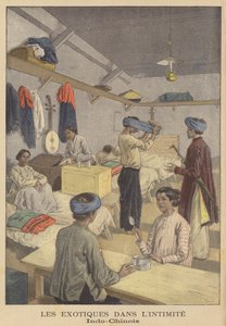 People from French Indochina in their lodgings at the Exposition Universelle of 1900 in Paris